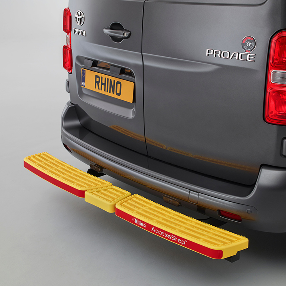 Volkswagen Crafter 2017 Onwards All Models - Rhino Products Triple Rear Access Step -