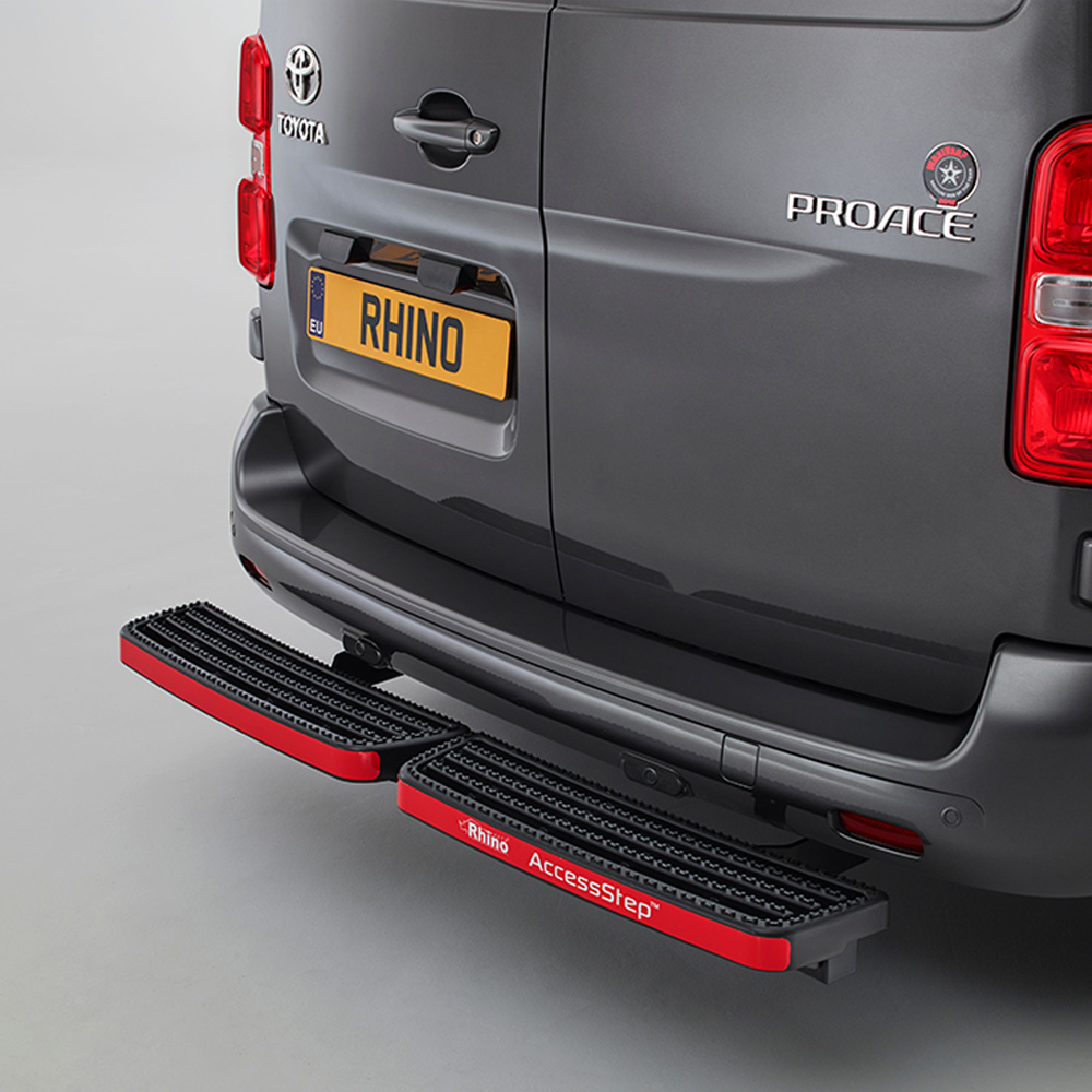 Nissan NV300 2016 Onwards All Models - Rhino Products Twin Rear Access Step, Supplied with Parking Sensors -